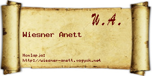 Wiesner Anett névjegykártya